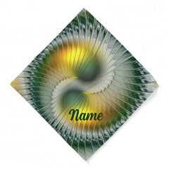 Yin Yang Green Yellow Abstract Fractal Pet Bandana