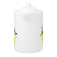 Monogram Lemon Fruits White Flowers Tree Branch Teapot