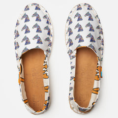 Blue Horse Head Canvas Slip On Shoes