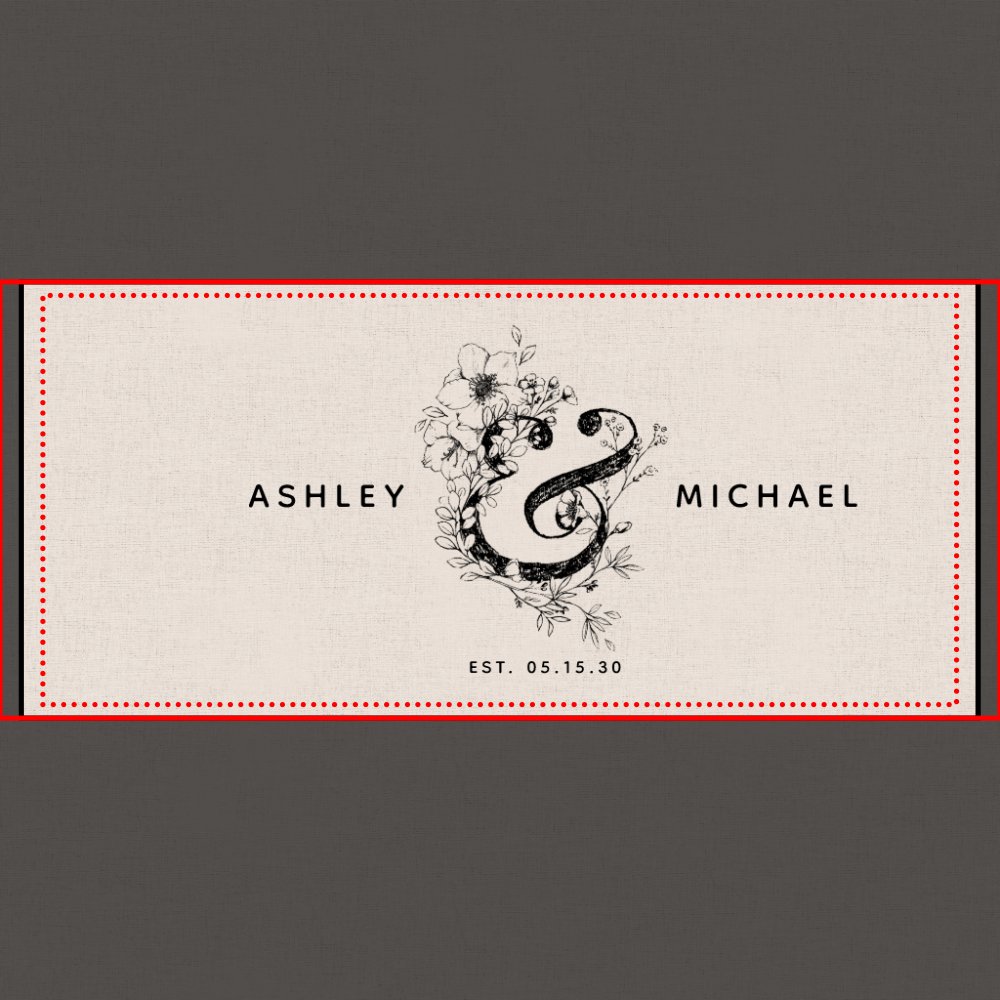 Botanical Ampersand Newlywed Names Est. Date Pillar Candle