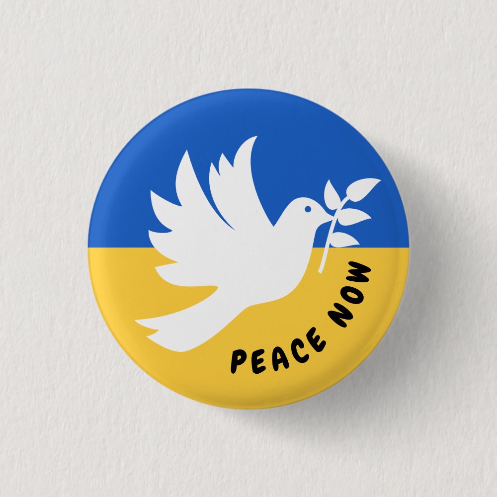 Peace Heart Love I Stand With Ukraine button