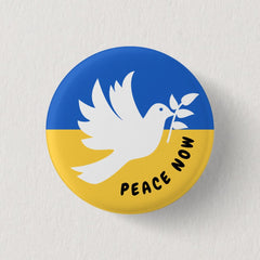 Peace Heart Love I Stand With Ukraine button