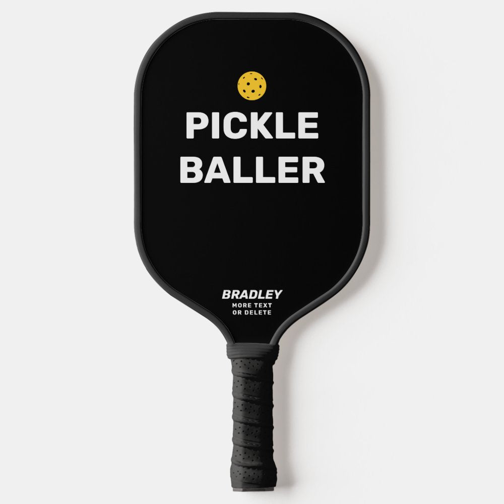 Funny Pickleballer Custom Text Name Pickleball Paddle