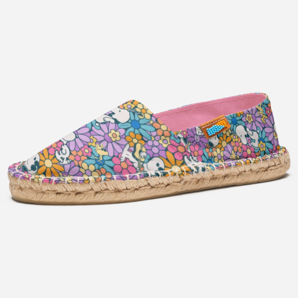 Snoopy & Woodstock Flower Pattern Espadrilles
