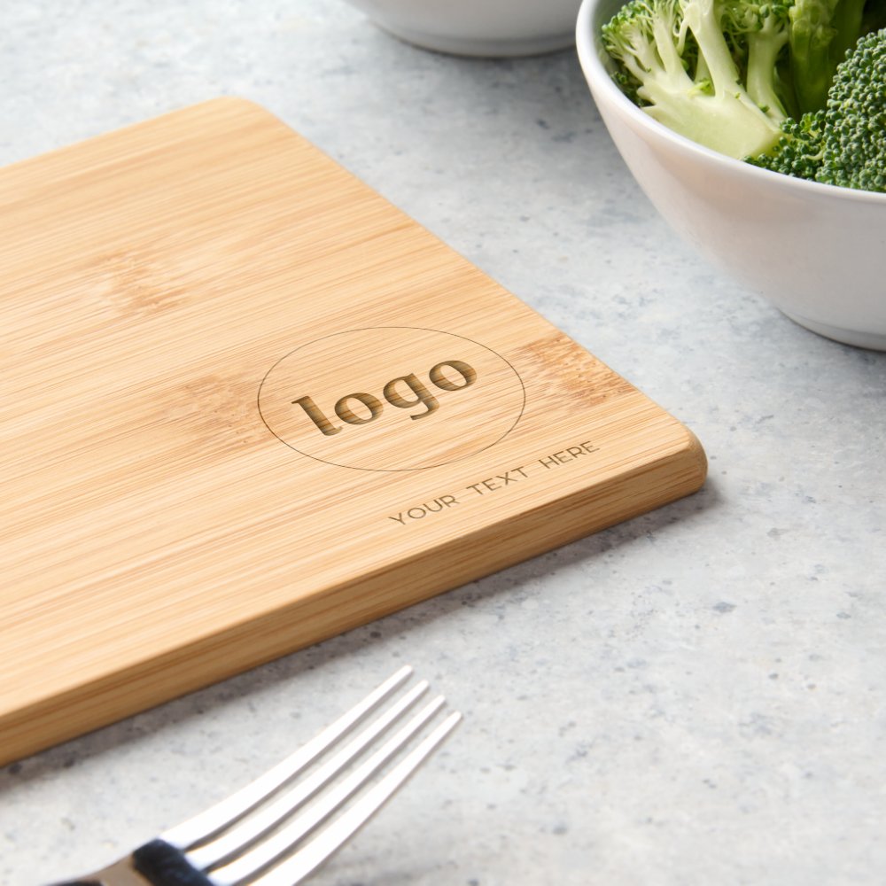 Simple Logo and Text Business Promotional Engraved Cutting Board