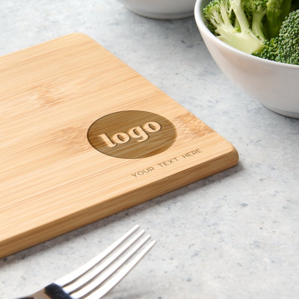 Simple Logo and Text Business Promotional Engraved Cutting Board