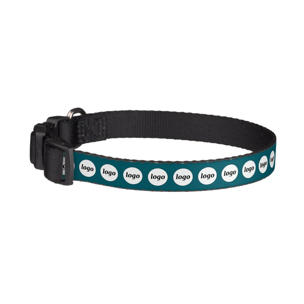 Simple Logo Business Promotional Teal Green Pet Collar