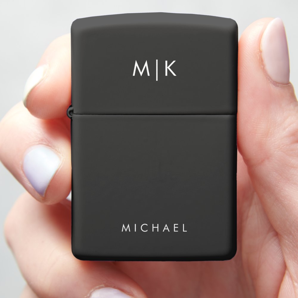 Modern Monogram Zippo Lighter