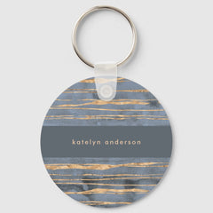 Messy Gold Line | Blue Periwinkle | Professional Keychain