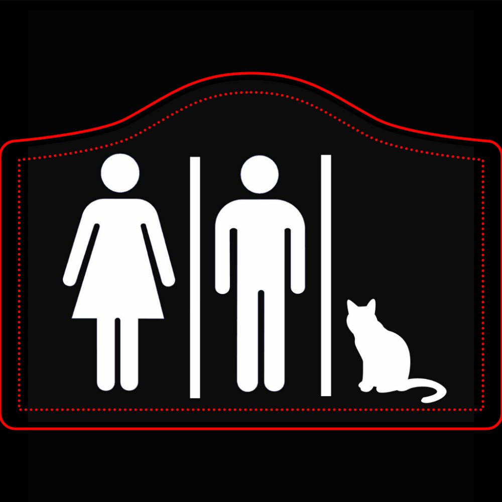 Cat Bathroom Sign
