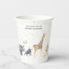 Modern Simple Party Animal | Wild Animal Birthday  Paper Cups