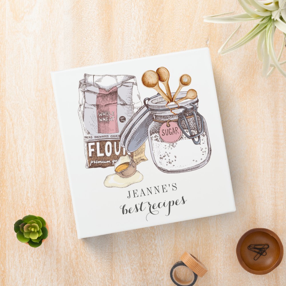 Personalized Recipes 3 Ring Binder