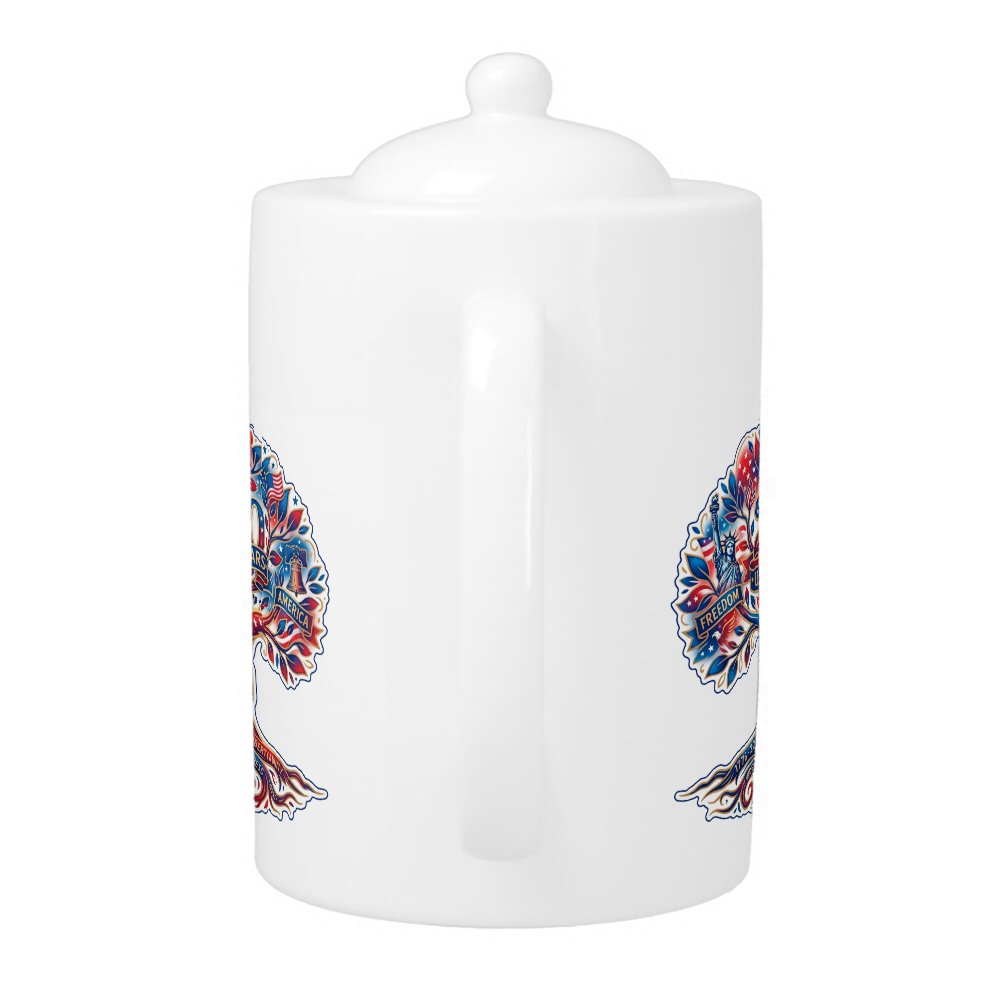 Patriotic Tree for America's 250th anniversary Teapot