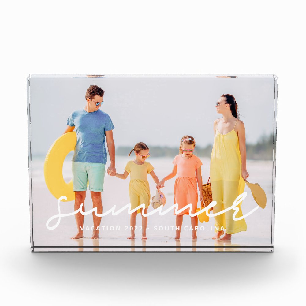 Summer 20XX Family Vacation Modern Simple Photo Block
