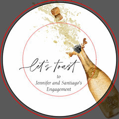 Let's Toast Couples Engagement Party Paper Plate