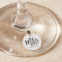 Stylish Script "Future Mrs" Personalized Wine Charm