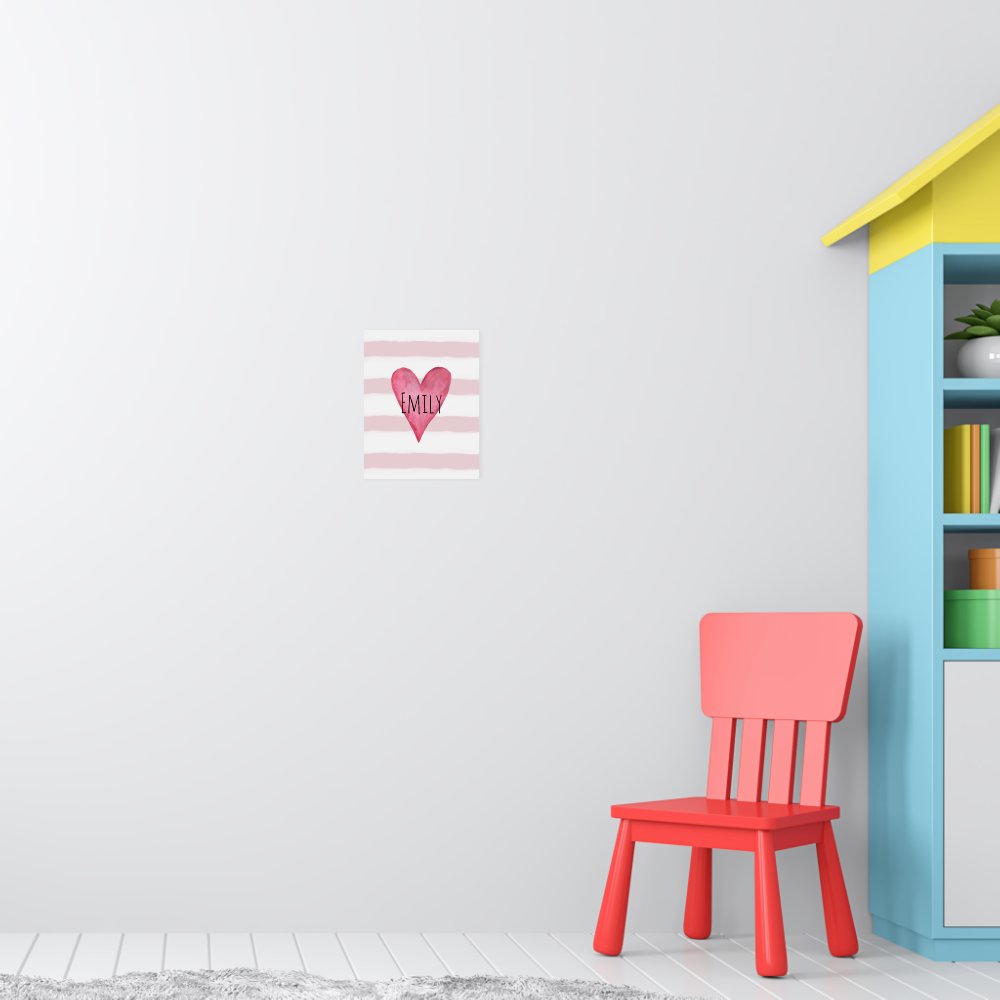 You are Loved Customizable Pink Heart Baby Girl's Poster