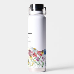 Name Definition with Modern Wildflower Border Water Bottle