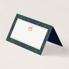 Tartan Plaid Classic Rocking Horse Place Card