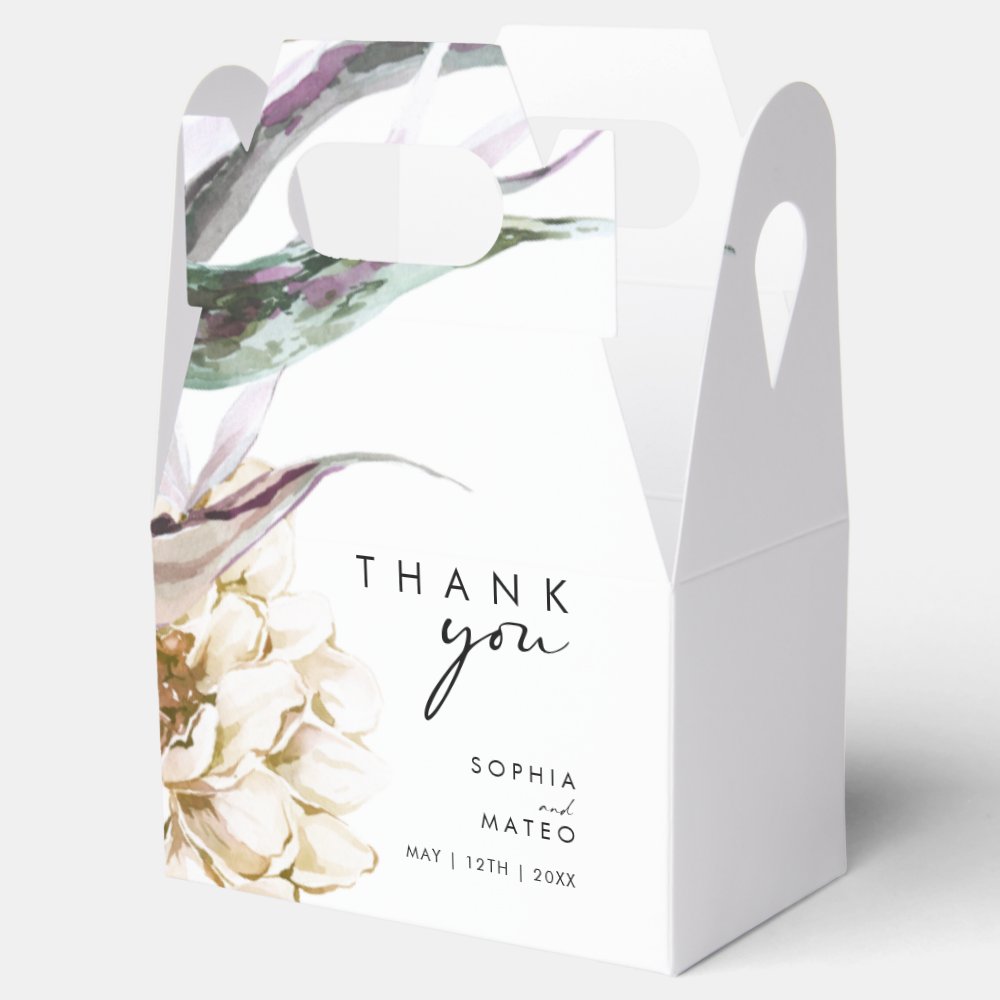 White Floral Wedding Favor Box