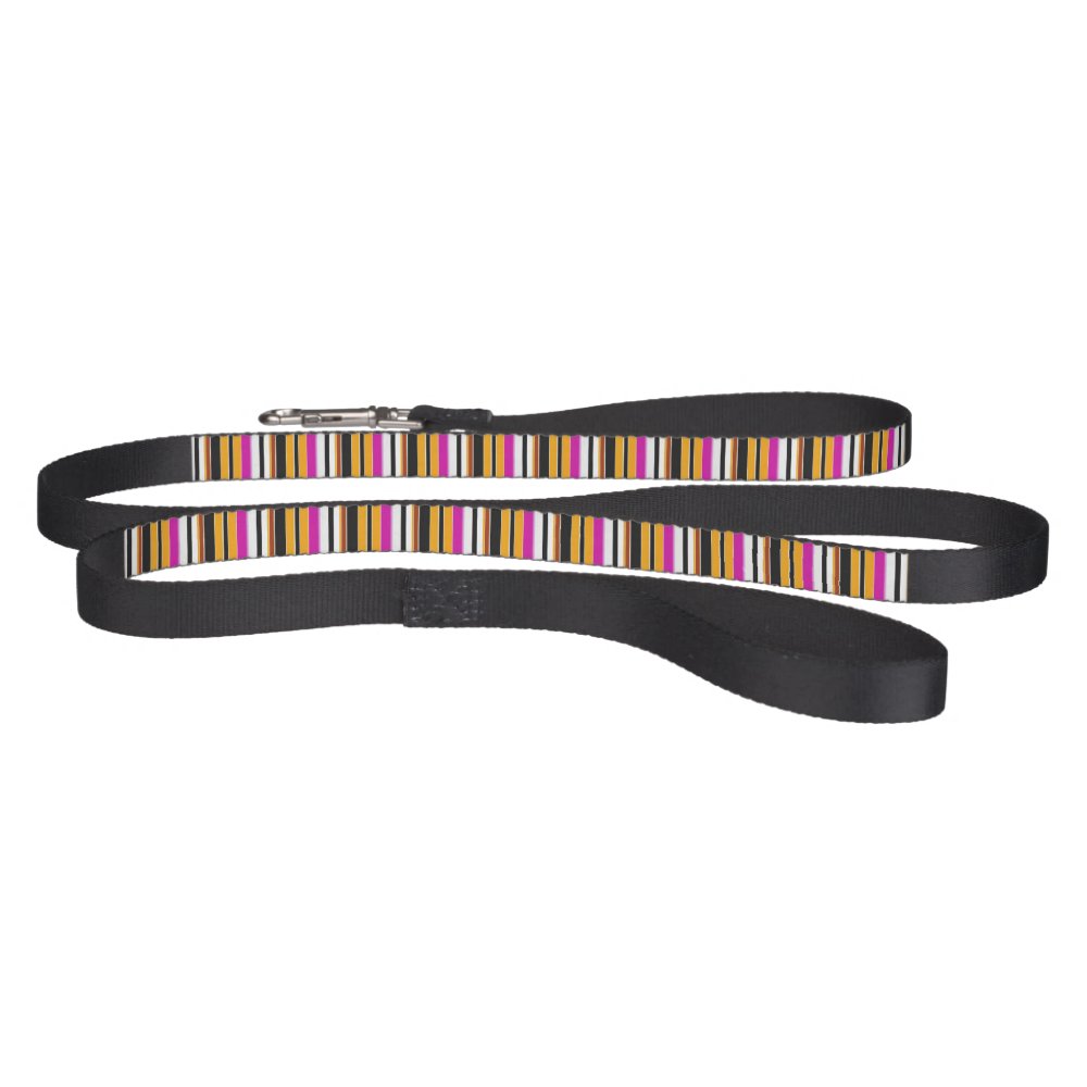 Cute black orange stripes pet leash