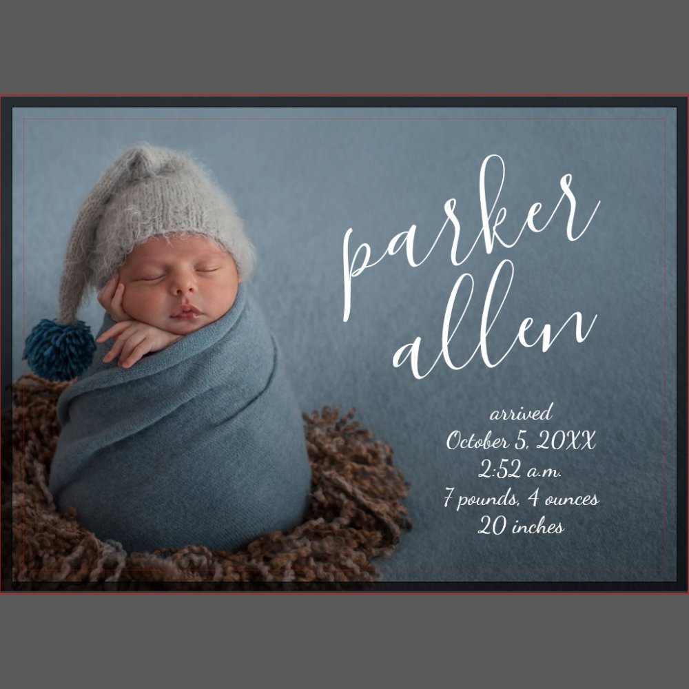 Elegant Baby Photo Birth Announcement Keepsake Plaque