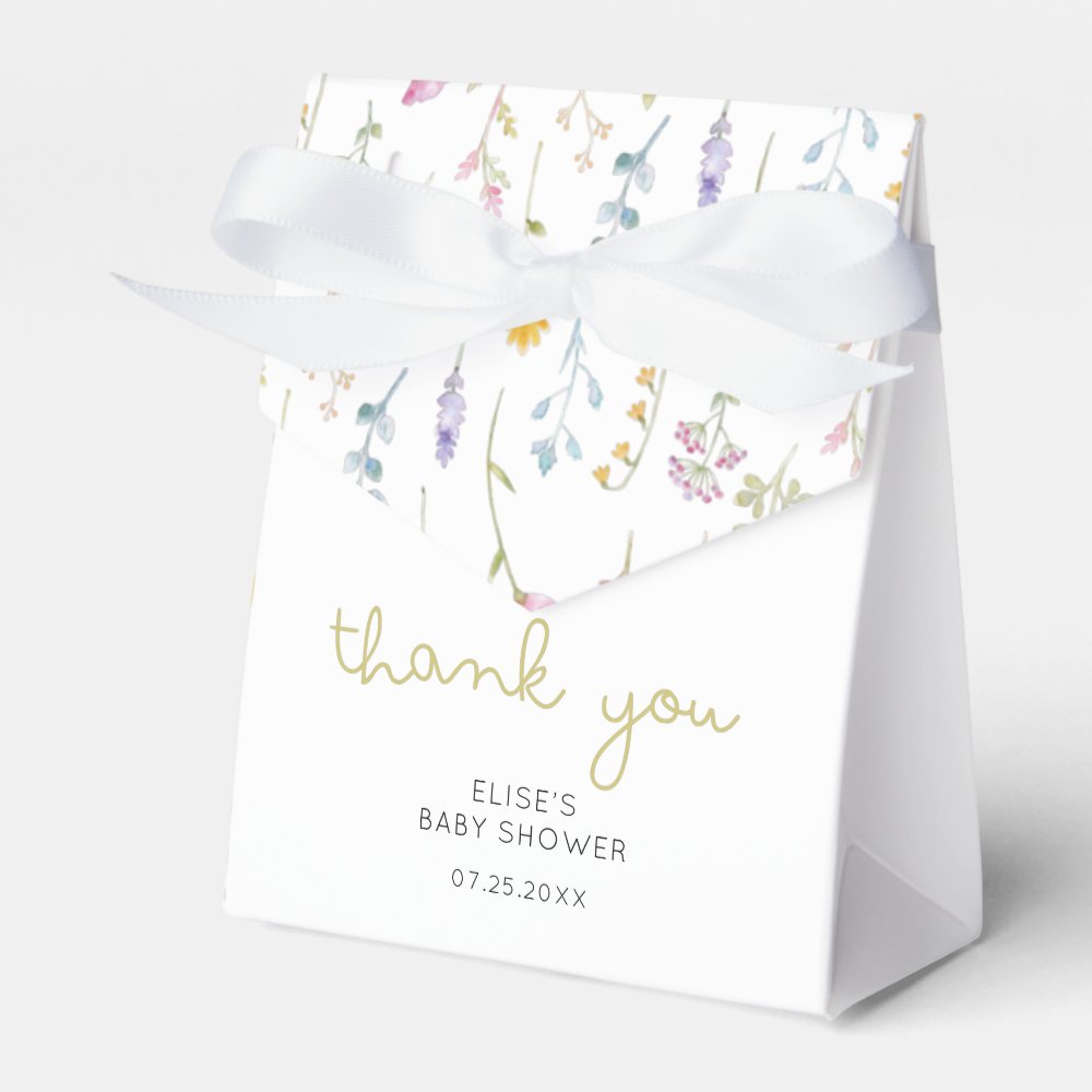 Wildflower Baby Shower Thank You  Favor Boxes