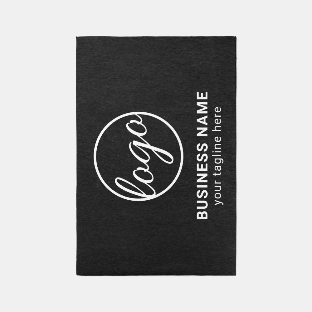 Simple Custom Logo Black Business Rug