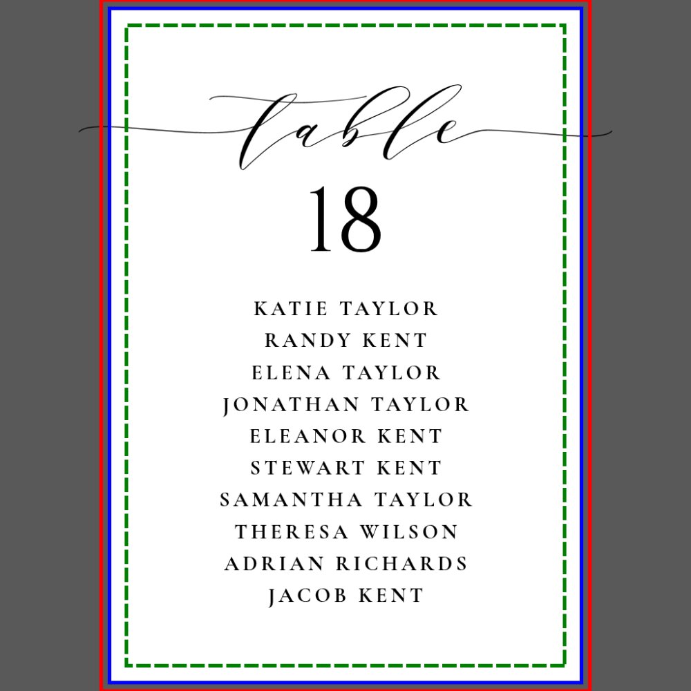 Black Minimalist Script Wedding Table Seating Invitation