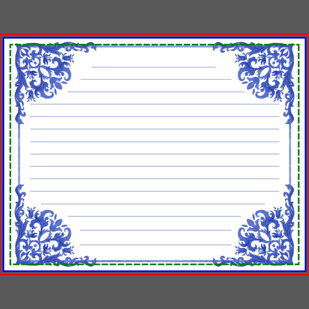Blue and White Floral Tea Set Recipe Card
