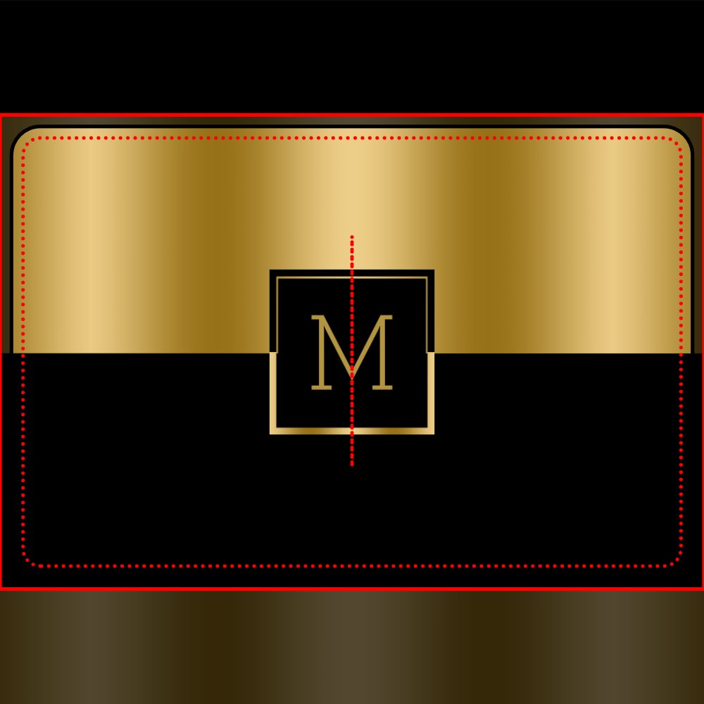 Gold & Black Geometric Design Monogram Bath Mat