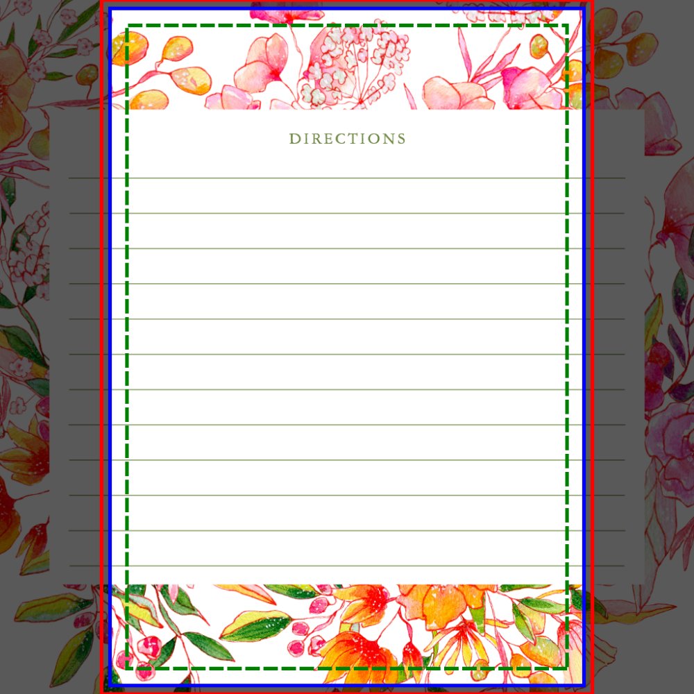 Cute Modern Pink Orange Flowers Shower Recipe Card