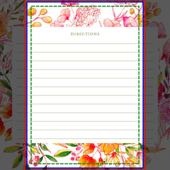 Cute Modern Pink Orange Flowers Shower Recipe Card