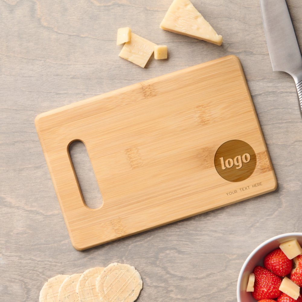 Simple Logo and Text Business Promotional Engraved Cutting Board