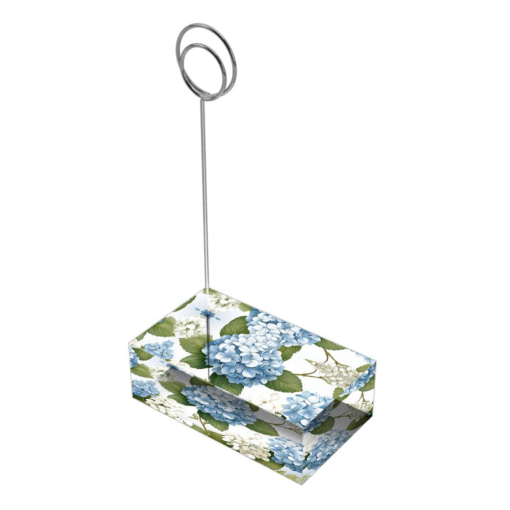 Table Card Holder-Blue Hydrangeas Place Card Holder