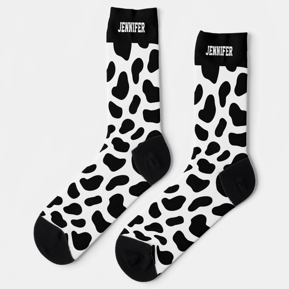 Cute Dalmatian Spot Pattern Dog Lover Socks