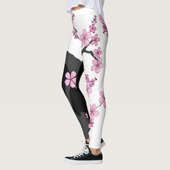 Japanese Kimono Black and White Leggings