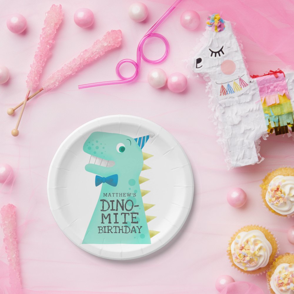 DINO-MITE Dinosaur Boys Birthday Party Paper Plates