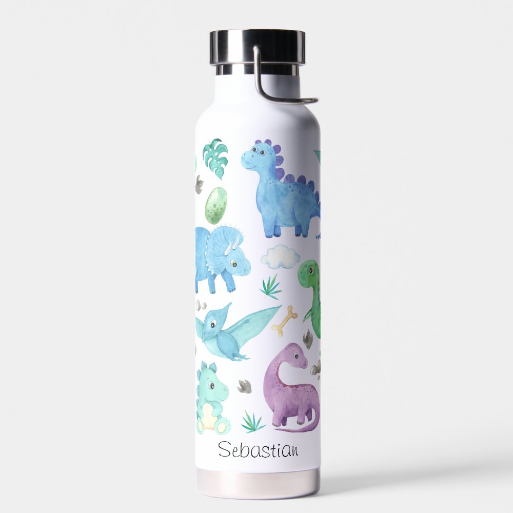 Cute Dinosaur Pattern Personalized Kids Water Bottle