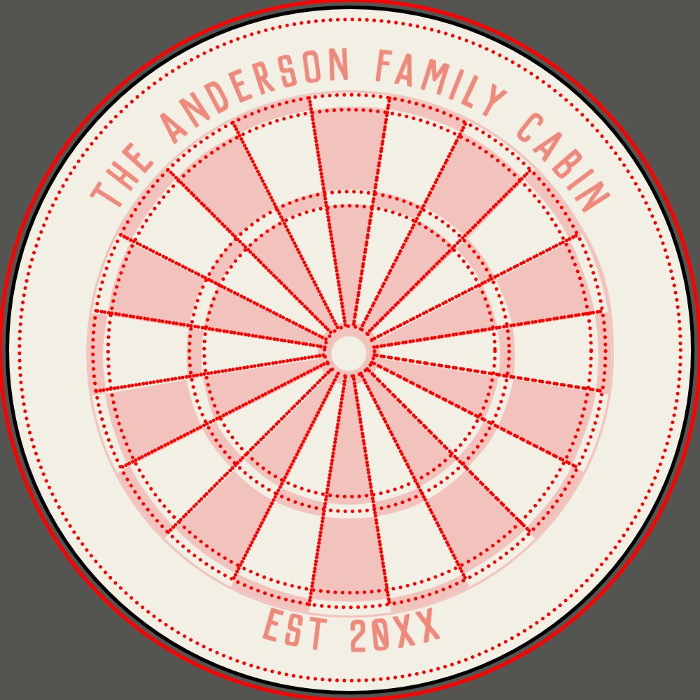 Personalized Family Name Custom Pink Game Room  Dart Board