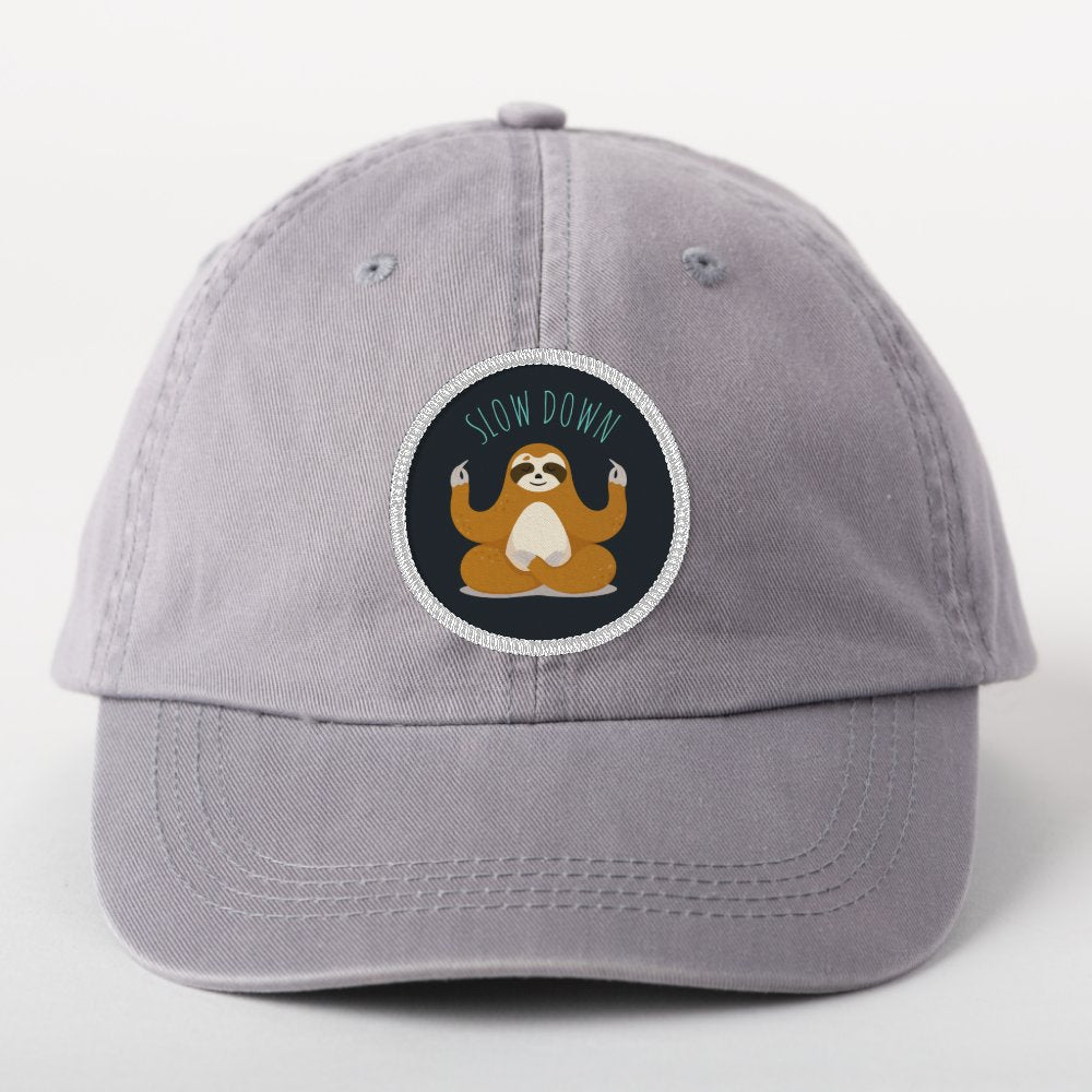 Sloth in Lotus Yoga Pose "Slow Down" Patch
