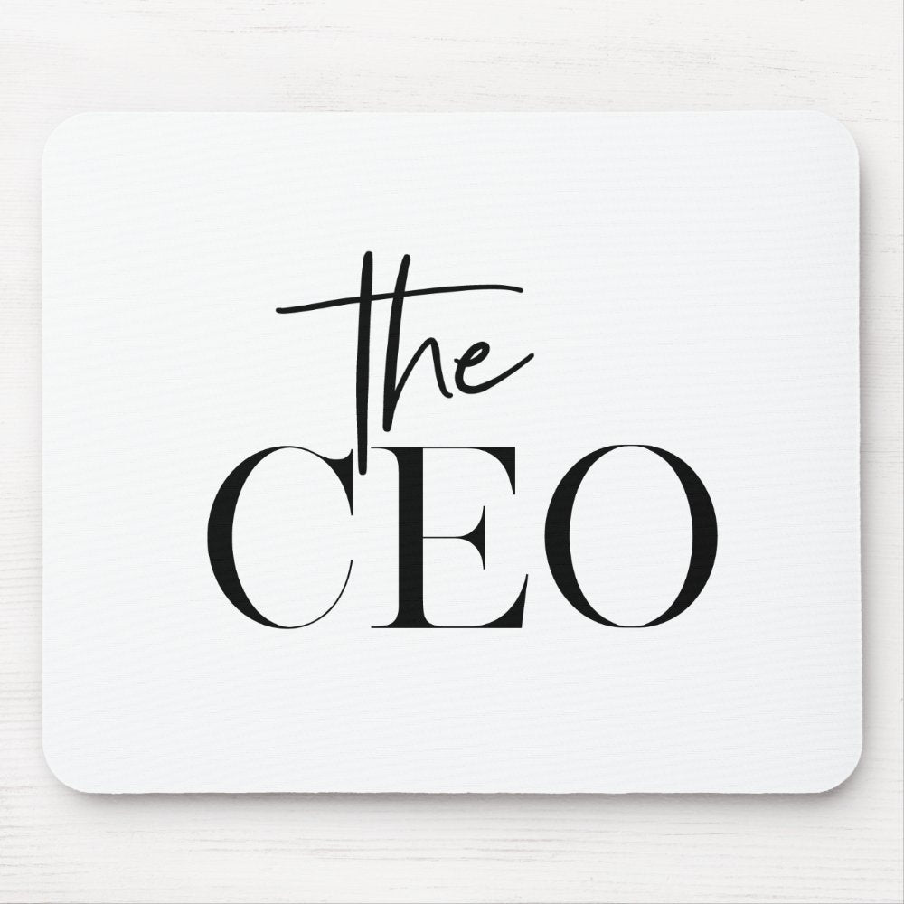 Modern Minimal The CEO Black Mouse Pad