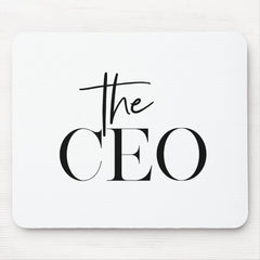 Modern Minimal The CEO Black Mouse Pad