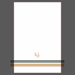 Chic Retro Stripes Monogram Tea Towel