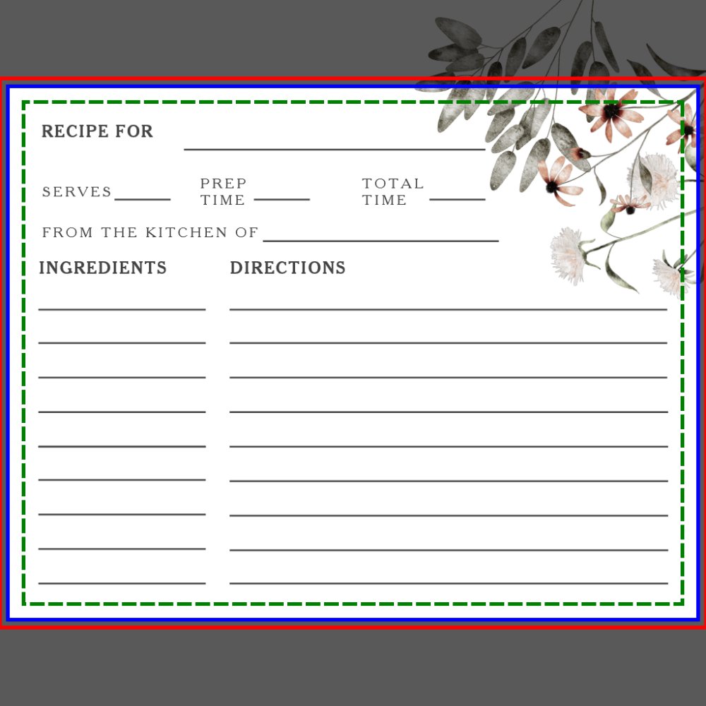 Wildflower Bridal Shower Recipe Card