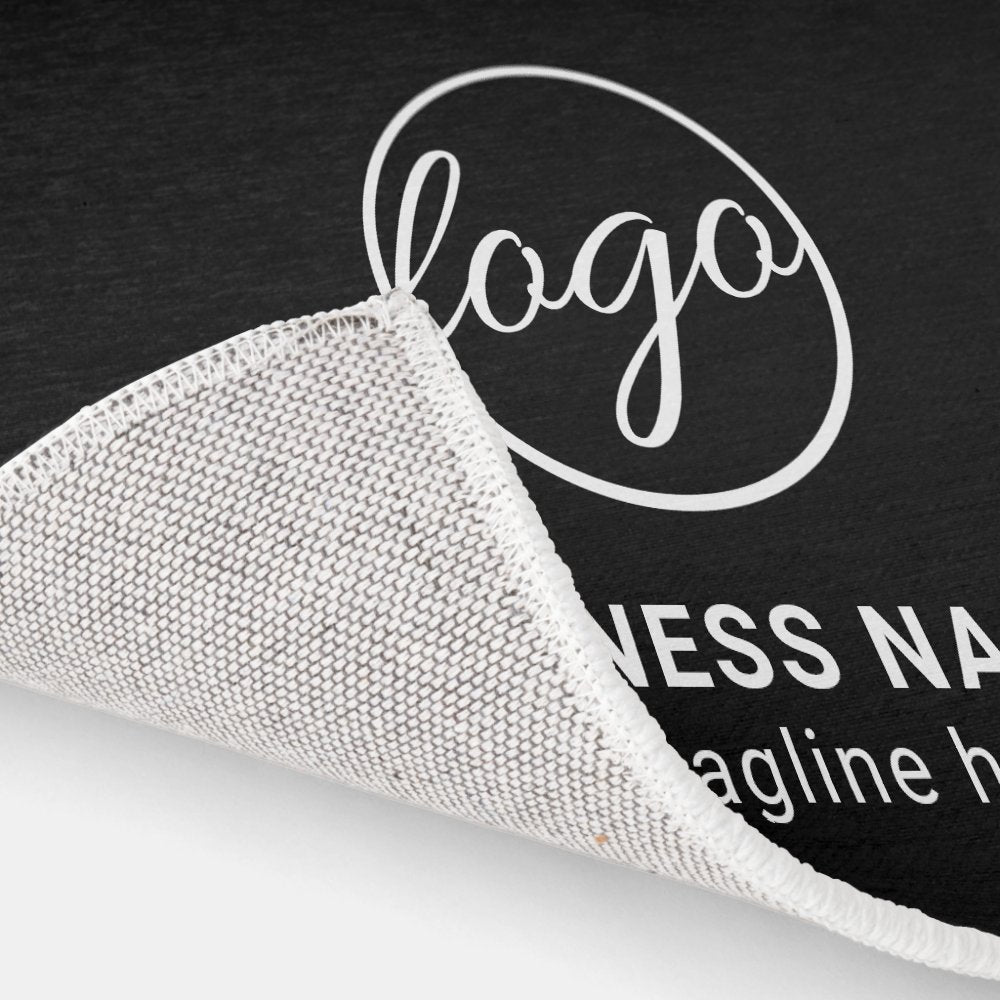 Simple Custom Logo Black Business Rug