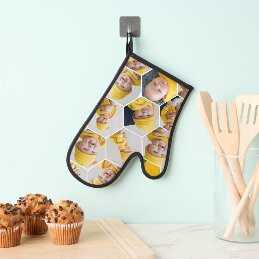 6 Photo Collage Template Personalized Oven Mitt
