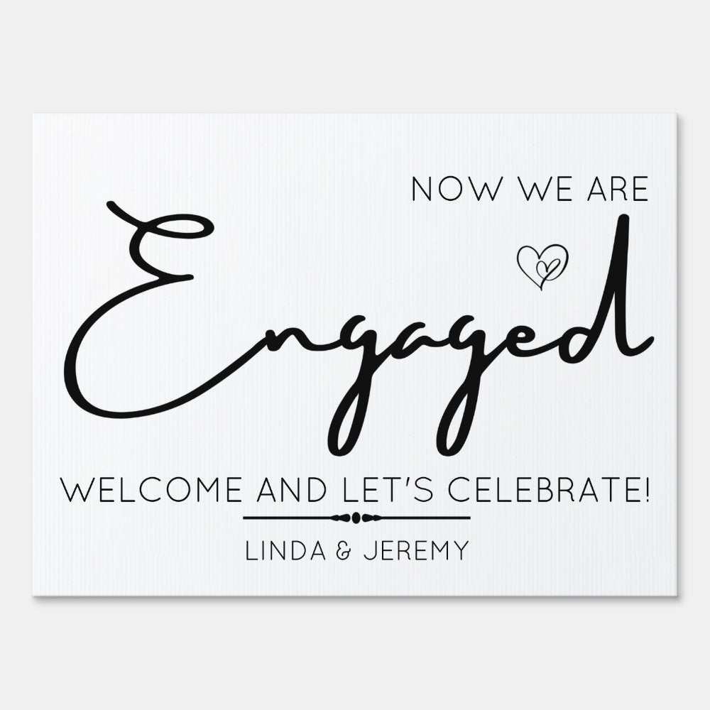 Engagement party welcome sign