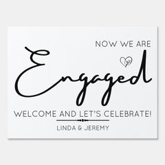 Engagement party welcome sign