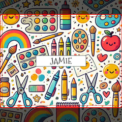 Personalized Kid's School Art Supplies Metal Lunch Box